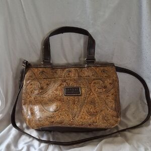 Relic Tan Embossed Crossbody Bag